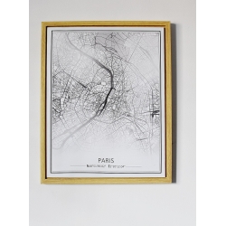 Obraz, Mapa Paryża, Skandynawski Styl